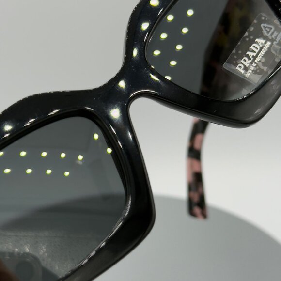 Prada SPR 15Y Sunglasses 1AB-5S0 Black Pink Havana Gray Lenses 51mm 21 140 READ - Picture 12 of 14